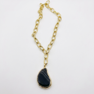 Collar Piedra natural negra